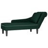 vidaXL Tumbona almohada y reposabrazo derecho terciopelo verde oscuro