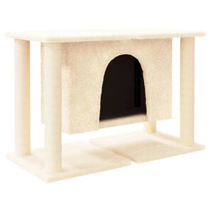 vidaXL Rascador para gatos con postes de sisal color crema 50 cm