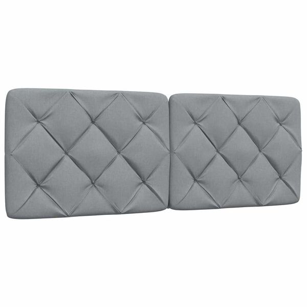 vidaXL Cabecero de cama acolchado tela gris claro 140 cm