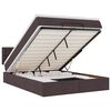 vidaXL Estructura cama otomana colch&oacute;n tela marr&oacute;n oscuro 140x200cm