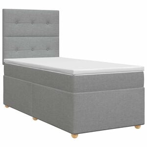 vidaXL Cama box spring con colch&oacute;n Gris Claro 80 x 200 cm Tela
