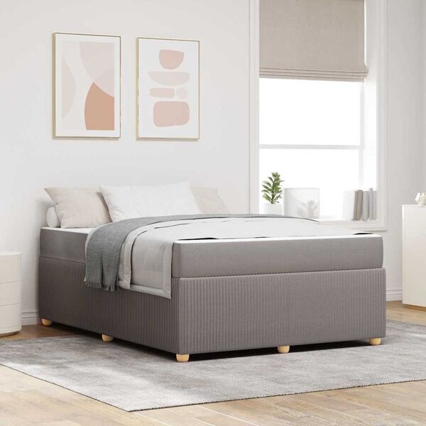 vidaXL Estructura de cama con colch&oacute;n Taup&eacute; 160 x 200 cm tela