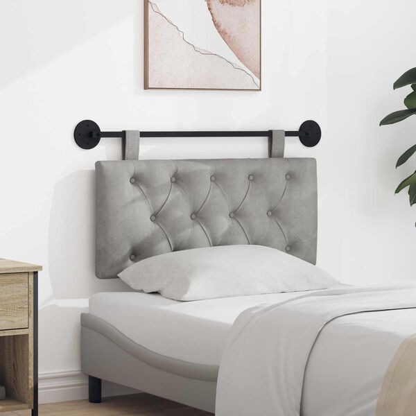 vidaXL Cabecera Colgante Gris Claro 100 x 55 x 7 cm Terciopelo