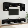 vidaXL Unidades de TV de Pared con LED 6 pcs Roble Negro