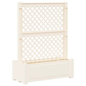vidaXL Jard&iacute;n grande con enrejado Blanco 99,5 x 43 x 133,5 PP