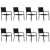 vidaXL Juego de comedor de jard&iacute;n de 9 piezas negro
