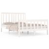 vidaXL Estructura de cama doble sin colch&oacute;n madera maciza blanco
