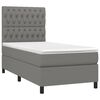 vidaXL Cama box spring colch&oacute;n y luces LED tela gris oscuro 90x190 cm