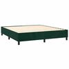 vidaXL Cama box spring colch&oacute;n y LED terciopelo verde oscuro 160x200cm