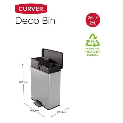 Contenedor de reciclaje Curver Duo 2 compartimentos