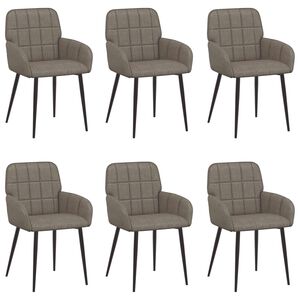vidaXL Sillas de comedor 6 pcs Cuero sint&eacute;tico Gris 57 x 50 x 85 cm