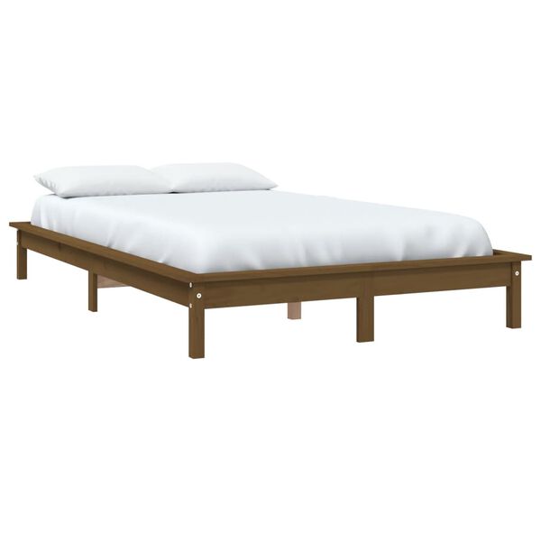 vidaXL Estructura de cama madera maciza de pino marr&oacute;n miel 200x200 cm