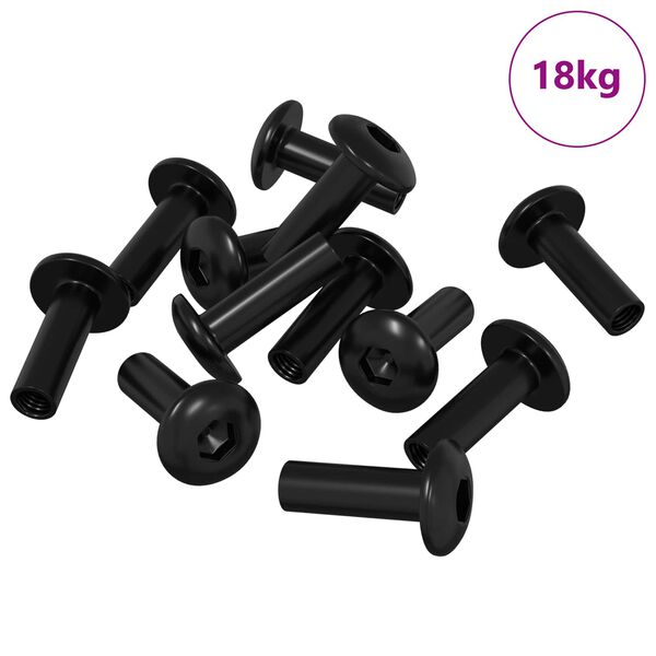 vidaXL Tuercas de Manga 8451 pcs Negro Metal