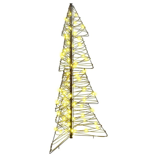 vidaXL Árbol de Navidad con 100 LED Cálido 120 cm Ratán
