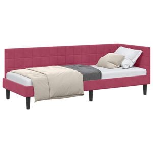 vidaXL Estructura de cama en esquina Rojo vino 80 x 200 cm Terciopelo