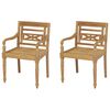 vidaXL Sillas Batavia 2 unidades madera de teca maciza