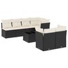 vidaXL Set de sof&aacute;s de jard&iacute;n 8 piezas y cojines rat&aacute;n sint&eacute;tico negro