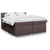 vidaXL Cama box spring con colch&oacute;n tela marr&oacute;n oscuro 200x200 cm