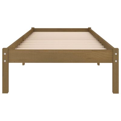 vidaXL Estructura de cama madera maciza pino marrón miel 100x200 cm