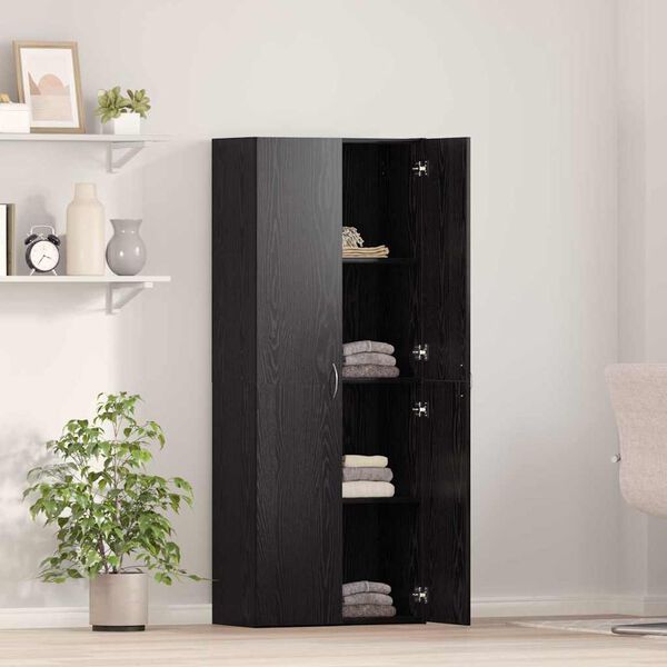 vidaXL Gabinete de oficina con estante Roble negro 60 x 32 x 153