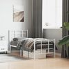 vidaXL Estructura cama sin colch&oacute;n con estribo metal blanco 75x190 cm