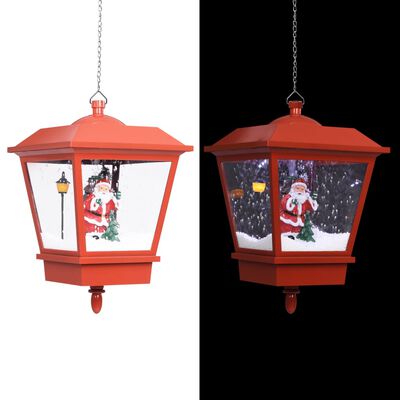 vidaXL Lámpara colgante de Navidad con LED y Santa Rojo 27x27x45 cm