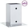 vidaXL Bases para postes cuadradas 12 uds. Plata 81x81 mm