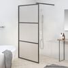 vidaXL Mampara ducha accesible vidrio ESG esmerilado negro 100x195 cm