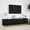 vidaXL Mueble de TV de pared con LED negro 180x31x38 cm
