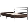 vidaXL Estructura cama madera ingenier&iacute;a metal marr&oacute;n roble 100x200 cm