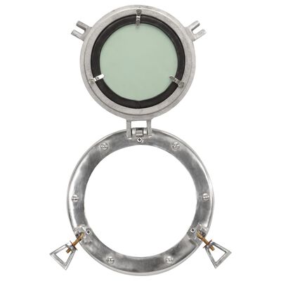 vidaXL Espejo de ojo de buey de pared aluminio y vidrio Ø23 cm