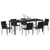 vidaXL Conjunto de Comedor de Jard&iacute;n 7 pcs Negro y Gris