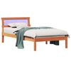 vidaXL Estructura de cama con cabecera Marr&oacute;n cera 90 x 200 cm