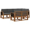 vidaXL Conjunto de sof&aacute;s de exterior 7 uds. Natural y Antracita