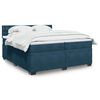 vidaXL Cama box spring con colch&oacute;n terciopelo azul 200x200 cm