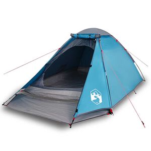 vidaXL Tienda de campa&ntilde;a igl&uacute; para 2 personas impermeable azul