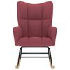 vidaXL Silla mecedora de tela rojo vino tinto