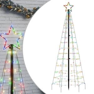 vidaXL &Aacute;rbol de Navidad LED con estacas 220 LEDs de colores 180 cm
