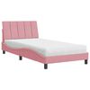 vidaXL Cama con colch&oacute;n Hanko terciopelo rosa 100x200 cm