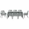 vidaXL Conjunto de Comedor de Jard&iacute;n 9 pcs Gris rat&aacute;n sint&eacute;tico