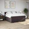 vidaXL Cama box spring con colch&oacute;n tela marr&oacute;n oscuro 200x200 cm