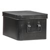 LABEL51 Caja de almacenaje Media negro envejecido L 27x21x16 cm