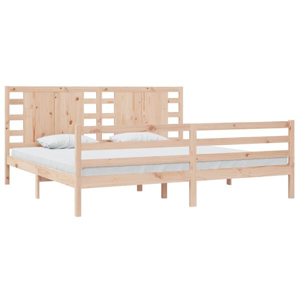 vidaXL Estructura de cama sin colch&oacute;n madera maciza de pino 200x200 cm