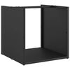 vidaXL Leñero negro 40x40x40 cm Acero laminado en frío