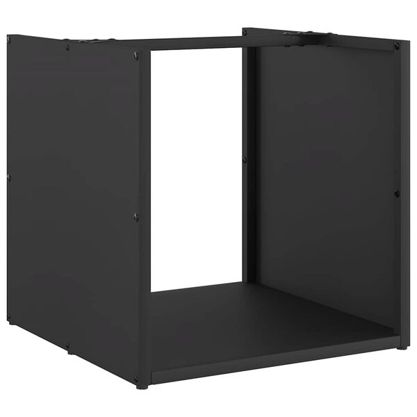 vidaXL Leñero negro 40x40x40 cm Acero laminado en frío