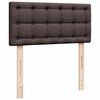 vidaXL Estructura cama otomana colch&oacute;n tela marr&oacute;n oscuro 90x190 cm