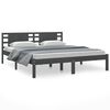 vidaXL Estructura de cama de matrimonio madera maciza gris 180x200 cm