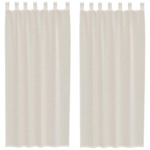 vidaXL Cortinas de gasa con trabillas 2 uds. crema