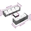 vidaXL Set de sof&aacute;s de jard&iacute;n 8 piezas y cojines rat&aacute;n sint&eacute;tico gris