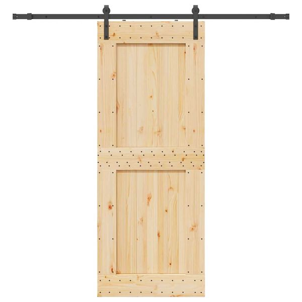 vidaXL Puerta corredera con herrajes madera maciza de pino 90x210 cm